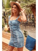 Denim dress with suspenders 9063 - Online store - Boutique